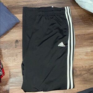 Adidas women Black Joggers with White Stripes